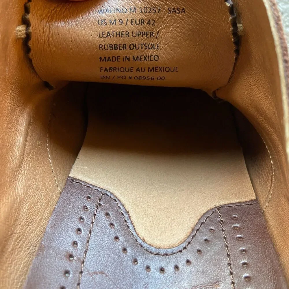 OLUKAI MEN'S LEATHER ANKLE BOOTS CHUKKAS SHOES BROWN SIZE 9